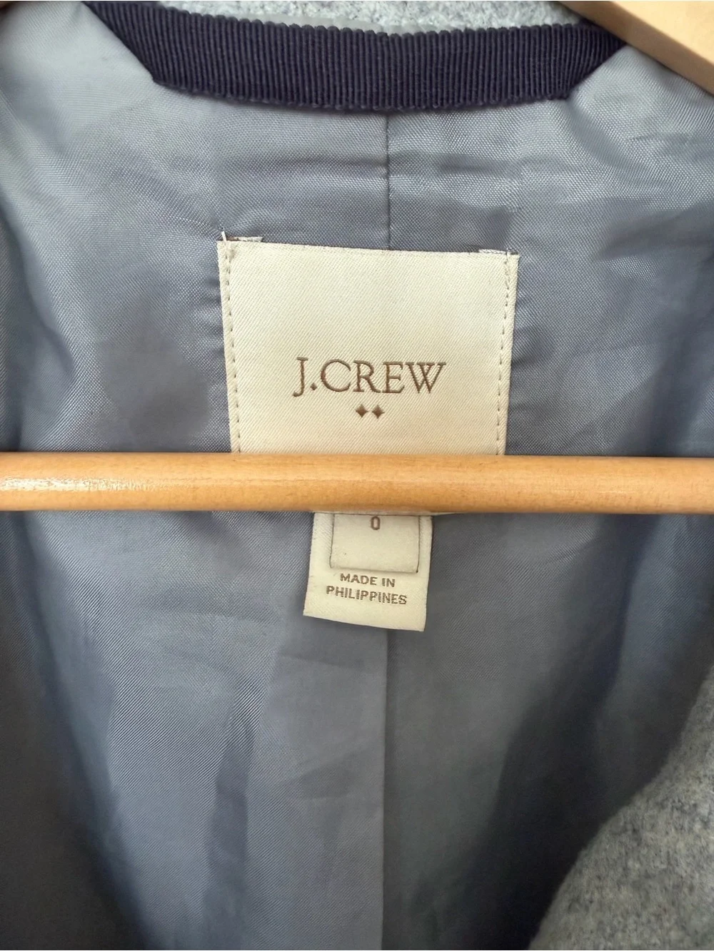 J. Crew Light Gray Wool-Blend Stand-Collar Pea Coat - Picture 4 of 4